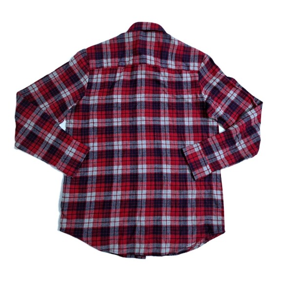 Club Room Men's Medium Flannel Shirt Lumberjack Red Blue Buffalo Check Plaid - Picture 5 of 9